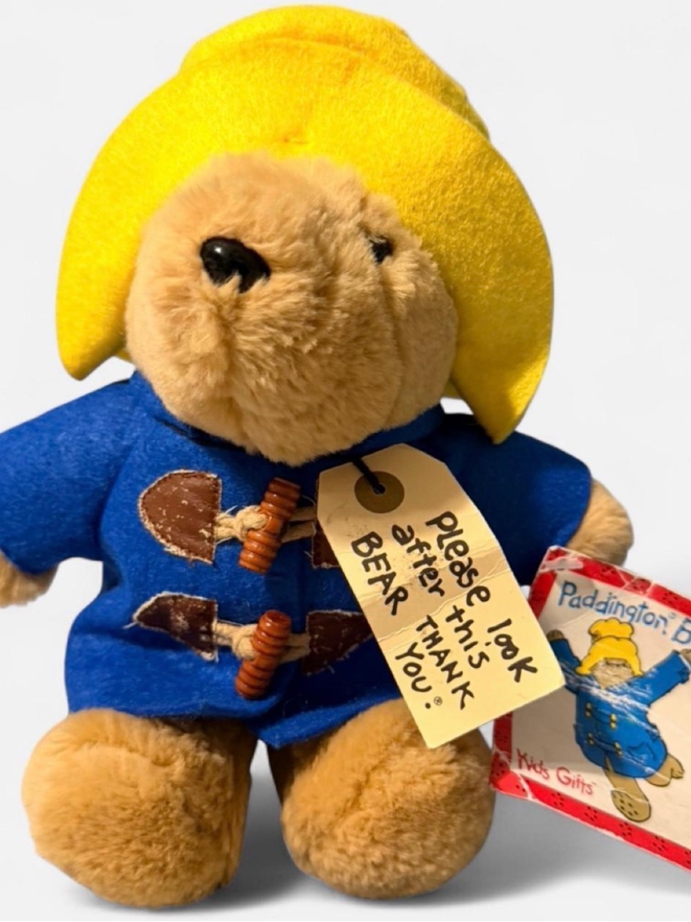 Paddington Bear Soft Plush Toy in Blue Coat and Yellow Hat Vintage Sears Collec